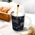 thumbnail image 3 of Yiaed Pig Farm Print Ceramics Coffee,Large Handle Design,Extra Large Tea and Coffee Cup for Office and Home Mugs, 3 of 6