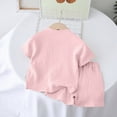 thumbnail image 3 of HCNTES Toddler Baby Boy Birthday Outfit Graphic Animals Embroidery Short Sleeve T-Shirt and Gingham Plaid Shorts Set(Pink,3-4 Years), 3 of 3