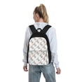 thumbnail image 4 of Lsque Gray Rabbit Pattern Adult Backpack – Durable & Lightweight PU Canvas Storage Bag , 15” Laptop Compartment, and Multiple Pockets, 4 of 4
