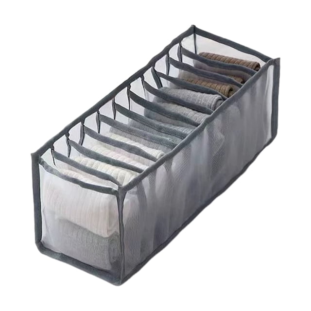 Bolsa de almacenamiento para ropa interior, calcetines, sujetadores, organizador, múltiples compartimentos, malla transparente y transpirable, para armario.