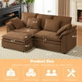 thumbnail image 7 of PARKWELL 87" Sectional Sofa,Modular Deep Seat Sofa Couch with Ottoman,Comfy Upholstered Sleeper Couch for Living Room, Apartment, Office, Brown, 7 of 7