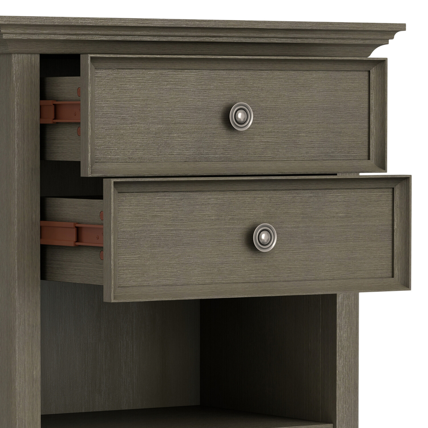 Amherst 24 inch Wide Solid Wood Transitional Bedside Table in Farmhouse Grey