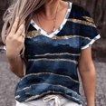 thumbnail image 2 of Blusa de manga corta con cuello en V informal para mujer a la moda, camisetas de verano Fridja  zx3249, 2 of 5