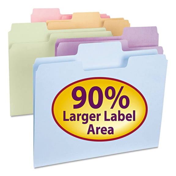 Smead SuperTab® Folder Letter Size Assorted Colors 100/Box (11961)