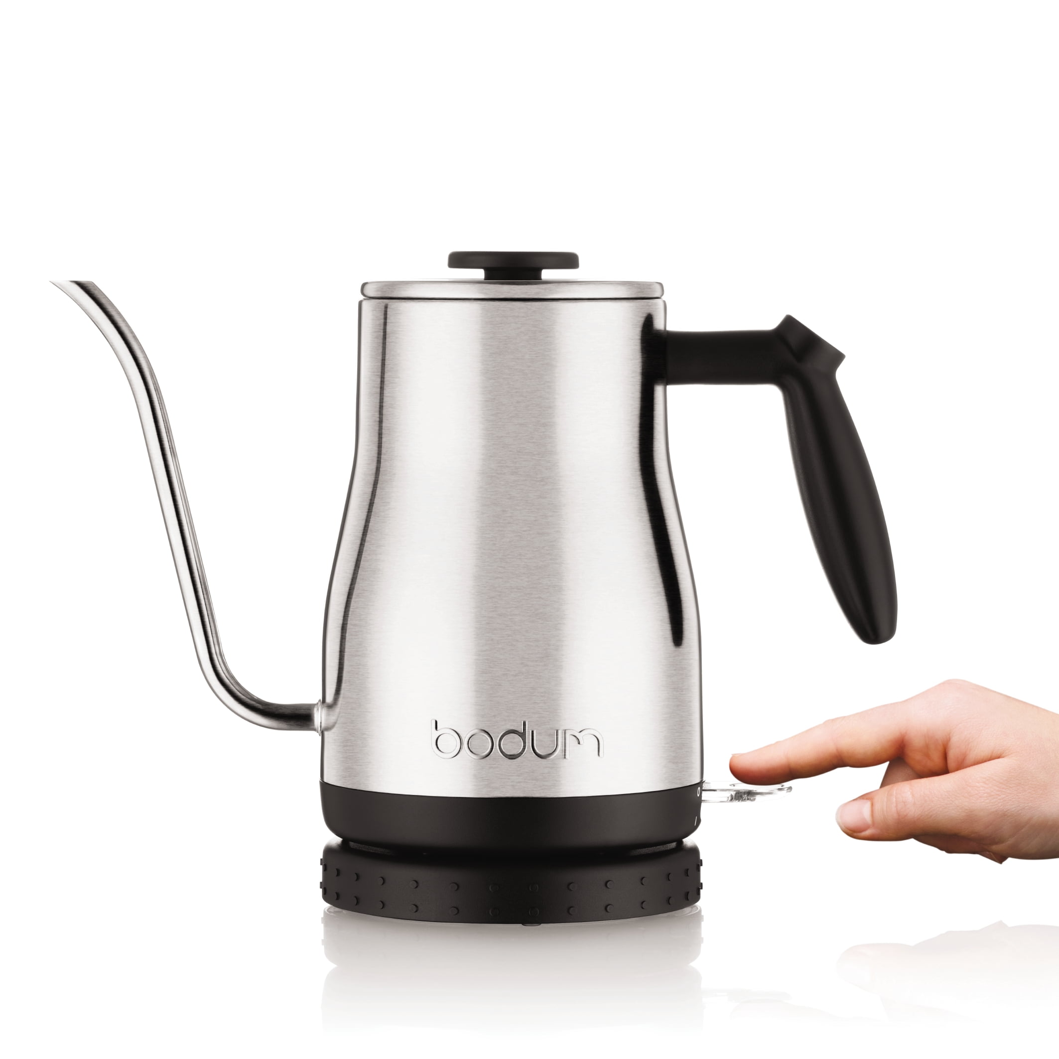 Bodum 34 oz Bistro Gooseneck Electric Water Kettle, Pour Over Coffee & Tea, Brushed Stainless Steel
