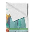 thumbnail image 2 of Fishing Soft Flannel Fleece Throw Blanket, Man Fishing and a Cat on a Boat with a Tent and a Forest on the Background, Cozy Plush for Indoor and Outdoor Use, 50" x 70", Multicolor, by Ambesonne, 2 of 5