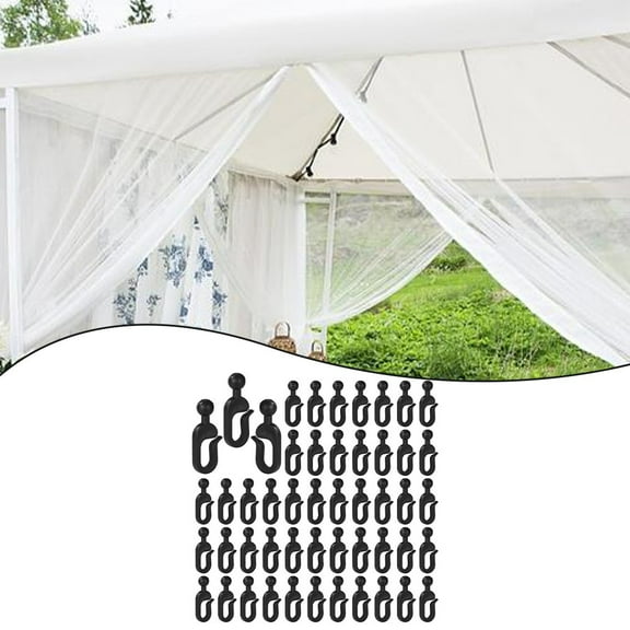 Durable Plastic Hooks for Gazebo Curtains,50 Pack Invisible Track Clips for Outdoor Awnings