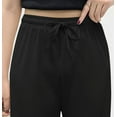 thumbnail image 3 of Hvot&aat Women's High Waist Pants Solid Color Wide Leg Pants Drawstring Stretch Straight Leg Pants with Pockets, 3 of 7