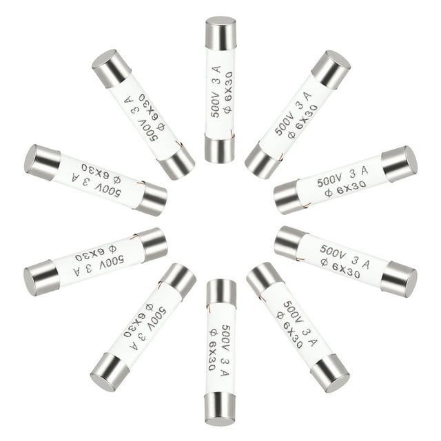 Unique Bargains Ceramic Cartridge Fuses 3A 500VCeramic Fuses Fast Blow for Amplifier Energy Saving Lamp Ballast 10pcs