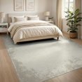 thumbnail image 3 of ODIKA 8'x10' Washable Area Rug Non-Shedding, Easy Care, Cream Faded Large Optical Illusion Lines Symmetrical Neutral for King Size Bedroom Under Bed, Master Suite, 3 of 7