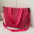 thumbnail image 2 of Bolso Mano Pana Gran Capacidad para Mujer Bolso Bandolera Casual A Cuadros (rojo Rosa), 2 of 8