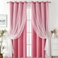 thumbnail image 3 of AUQ Girls Curtains for Bedroom,Double-Layer Curtains Kids Blackout Curtains,Lace and Blackout Fabric Combination Kids Curtains for Bedroom Girls,Purple,132*183cm, 3 of 4