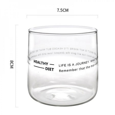 

SweetCandy Letter Printed Glass Cup Transparent Drinking Mug Milk Beer Cola Juice Cold Drink Cups Heat Resistant Flower Tea Cup