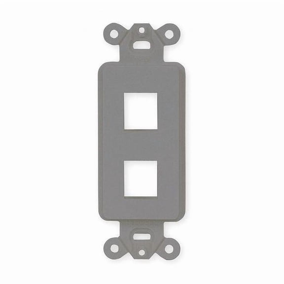 Hubbell Premise Wiring Outlet Frame,2 Port,Flush Mount,Gray NS612GY