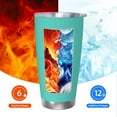 thumbnail image 6 of Picia Teal Turquoise Pattern 20 oz Tumbler Stainless Steel Vacuum Insulated Coffee Ice Cup Double Wall Travel Flask Dual Lid Water Bottle, Eco-friendly Car Cup-Straw Three-piece Set, 6 of 8
