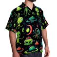 thumbnail image 2 of Alien Men's Casual Short Sleeve Button Down Shirts - Printed Summer Beach Tops for Men and Women, 2 of 6
