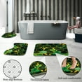 thumbnail image 5 of Poedist 4Pcs Marble Bathroom Sets with Shower Curtain and Rugs, Marble Shower Curtain Set with Non-Slip Rugs,Toilet Lid Cover,Bath Mat and 12 Hooks,71 x 71 Inch, Green Honeycomb Marble, 5 of 8