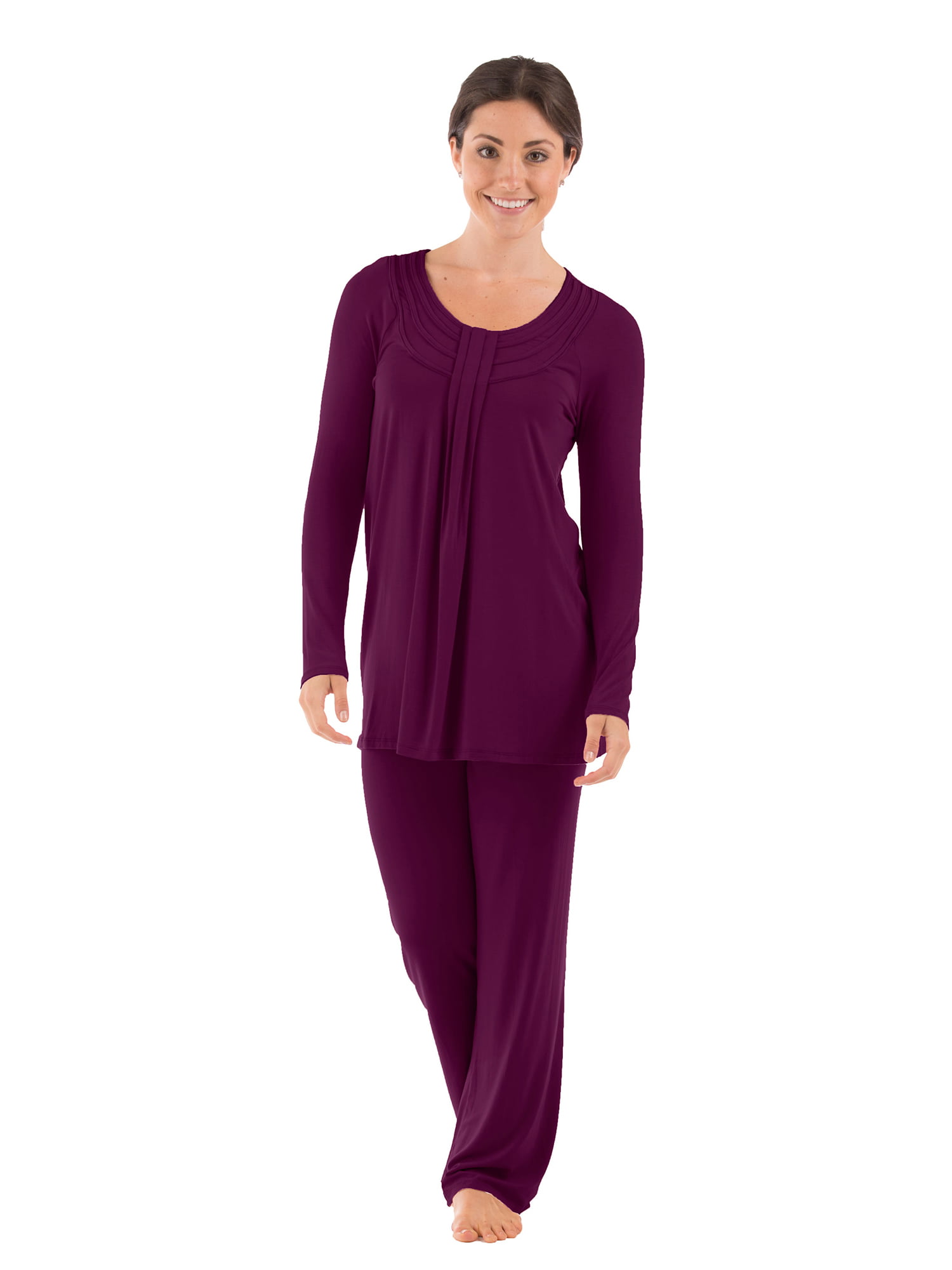 Women's Long Sleeve PJs in Bamboo Viscose (Replenish) Cozy Pajama Set ...