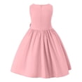 thumbnail image 5 of Wdgfv Girls Summer Dresses Casual Comfortable Flutter Sleeve Striped Round Neck Belted Toddler Kids Dress Age 3-7 Navy 5-6 Years, 5 of 9