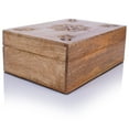 thumbnail image 3 of Mela Artisans Rustic Storage Box with Hinged Lid - Serena, Light Burnt, XL | 10.5” x 7.5” x 4”, 3 of 7