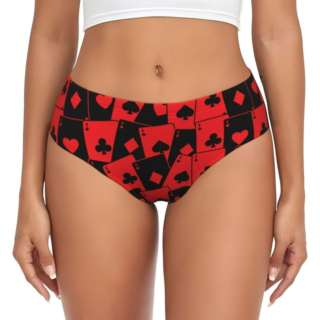 Bingfone Playing Cards for Women's Underwear Full Coverage Seamless Panties Soft Stretch Boxer Briefs-Medium