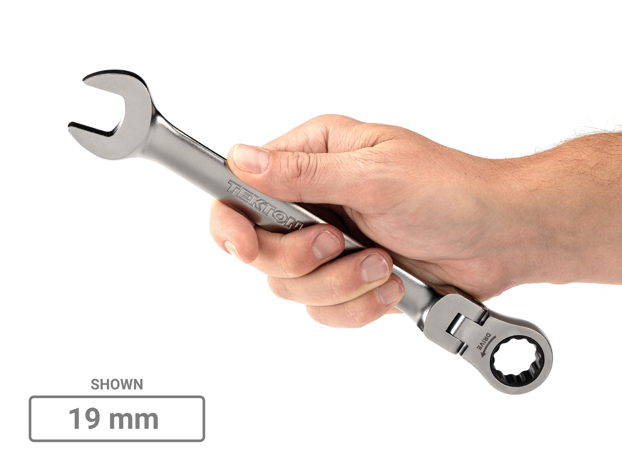 TEKTON Flex Head 12-Point Ratcheting Combination Wrench Set with Modular Wrench Organizer, 14-Piece (6-19 mm) | WRC95302