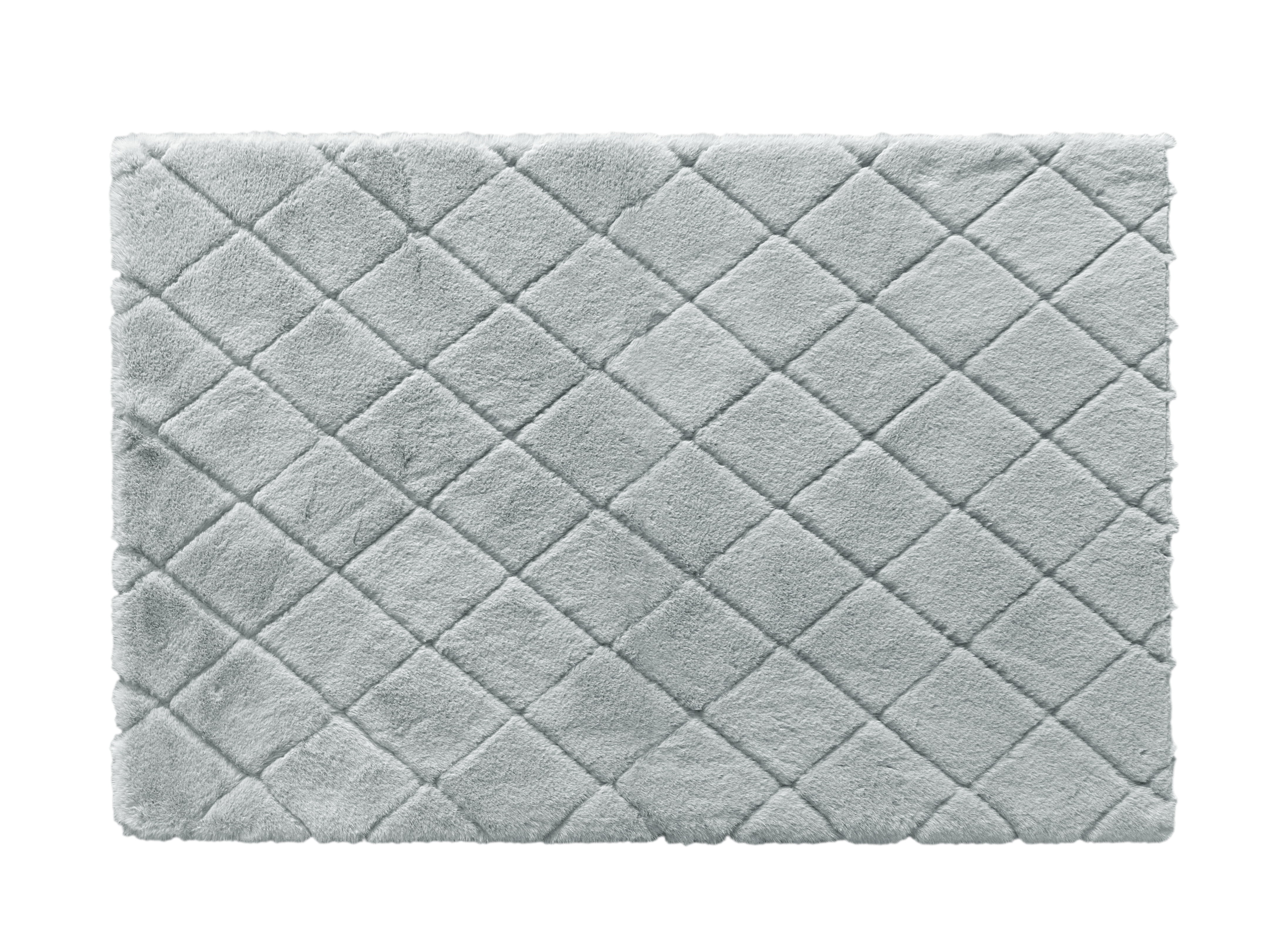 Better Homes & Gardens, 5' x 7' Rabbit Faux Fur Diamond Grey Area