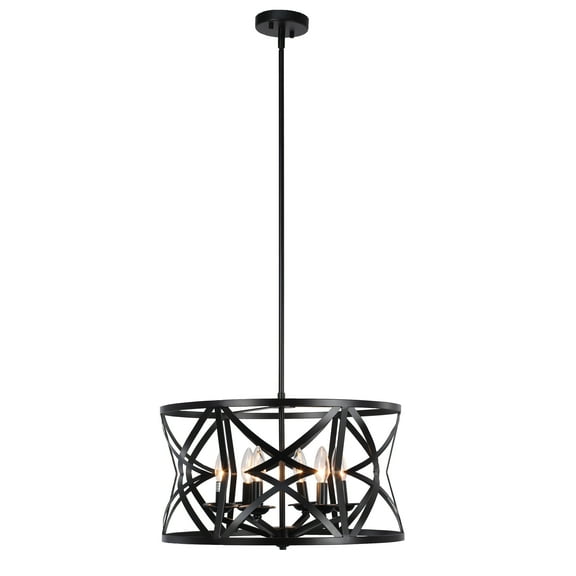 Radiance Goods Farmhouse 5 Light Matt Black Finish Ceiling Pendant 21" Wide
