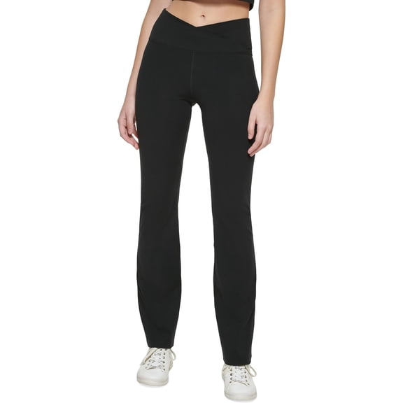 Calvin Klein Performance Flare Crossover Waist Leggings Women Small Black FTS508