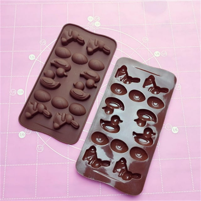 Xihbxyly Moldes de Silicona con Forma de Conejito, Moldes para Pastel de Pascua, Moldes Flexibles para Chocolate, Herramienta Reutilizable para Hornear, Multiusos para Dulces, Hielo y Jarabe, Diseño