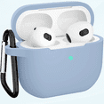 thumbnail image 1 of AirPods 3 Case, Protective Silicone Cover for AirPods 3rd Generation Case 2021, Wireless Charging - Light Blue, 1 of 5
