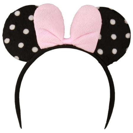 Enimay Childrens Girls Mickey Mouse Headband Dress Up Halloween Baby Shower Costume Pink Dots One Size