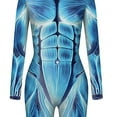 thumbnail image 5 of Fesfesfes Men's Halloween Jumpsuit 3D Digital Printing Bones and Muscles Sleepwear Adult One-piece Halloween Party Suit, 5 of 7