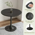 thumbnail image 2 of Modern Round Dining Table, ∅31.5'' Kitchen Dining Room Furniture, Coffee Table, Leisure Table, Living Room Table, Black, Christmas Gifts, Christmas Selections, 2 of 8