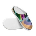 thumbnail image 3 of Fotbe Colorful Tire Tunnel Park Pattern Women's Fuzzy Curly Fur Memory Foam Loafer Slippers Indoor Outdoor Slippers Winter Home Shoes-39/40, 3 of 7