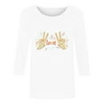 thumbnail image 4 of Xuyuer 3/4 Sleeve Shirts for Women Loose Fit Crewneck Dressy Casual Tops Lightweight Solid Color Comfy Cute T Shirts Basics Tees Casual Fashion Spring Summer T Shirts Business Work Tee Top, 4 of 5