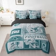 thumbnail image 2 of jejeloiu Football Gamer Silhouette 7pcs Bedding Comforter Set,Gray Green Plaid Queen Bedding Sets For Rugby Lover Reversible, 2 of 8