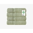 thumbnail image 3 of A1 Home Collections LLC Organic Cotton Feather Touch Hand Towel, Quick Dry, 700 GSM , Pack of 4, 20"X30" Green Tint, 3 of 5