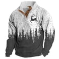 thumbnail image 1 of Sudadera sin capucha para hombre, moda, bolsillos, manga larga, estampado navideño, sudadera con capucha, blusa de poliéster para hombre., 1 of 2