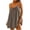 Brown, variant on cocolona Womens Summer Cami Backless Dress Crew Neck Sleeveless Pleated Mini Dress Fashion Casual Solid Color Vacation Beach Sundress