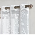 thumbnail image 2 of Dainty Home Rita 3D Floral Chenille Embroidered Solid Sheer Linen Look 76" x 84" Window Curtain Panel Pair in White, 2 of 8