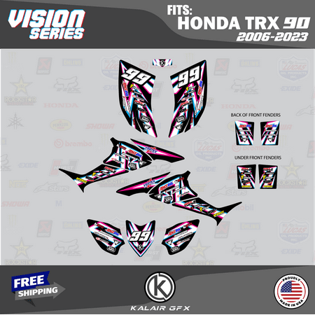 Kalair GFX Graphics Kit for Honda ATV TRX 90 (2006-2023) Vision Series Kalair GFX Graphics Kit for Honda ATV TRX 90 (2006-2023) Vision Series