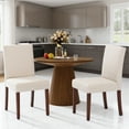 thumbnail image 5 of AFO Modern Upholstered Parsons Dining Chairs Set of 6, Fabric Padded Side Chairs with Wooden Legs for Kitchen, Dining Room, Restaurant, Beige, 5 of 7