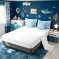 thumbnail image 4 of meiyoeat Blue Dinosaur Wildlife Twin Bedding for Boys Girls, Simple Line Animal Bedding Comforter Set, Blue, Reversible, 7-Piece, 4 of 5