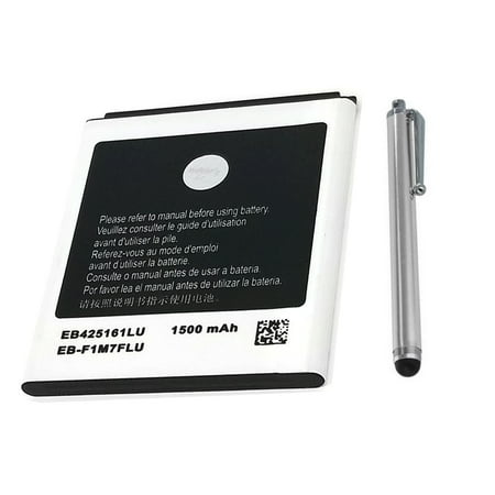 World Star™ Standard Replacement Battery EB425161LA / LU 1500mah for Samsung Galaxy S3 Mini i8190 / Exhibit T599 / S Duos S7562 / Ace 2 with Stylus Pen in Non-Retail Pack with 2-Year Limited