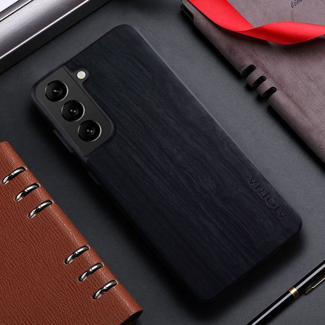 Bamboo Wood Pattern Leather Back Cover For Samsung Galaxy S21 S22 S20 Ultra Plus FE Phone Case