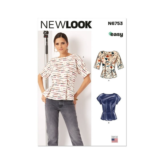 New Look Sewing Pattern 6753 - Misses' Top With Sleeve Variations, Size: A (6-8-10-12-14-16)