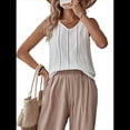 thumbnail image 3 of Camisetas de Sin Mangas para Mujer, Blusas Informales Holgadas con Cuello en V, Blusas Tipo Túnica, Blancas, Talla XL, 3 of 9