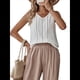 thumbnail image 3 of Camisetas de Sin Mangas para Mujer, Blusas Informales Holgadas con Cuello en V, Blusas Tipo Túnica Blancas, S, 3 of 9