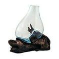 thumbnail image 2 of Molten Glass & Wood Vase - Approx 8 Tall, 2 of 2
